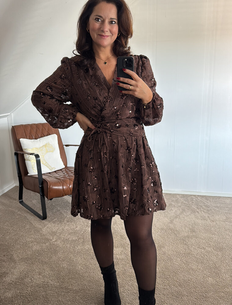 DANA FLOREA Jurk Fleur Bruin