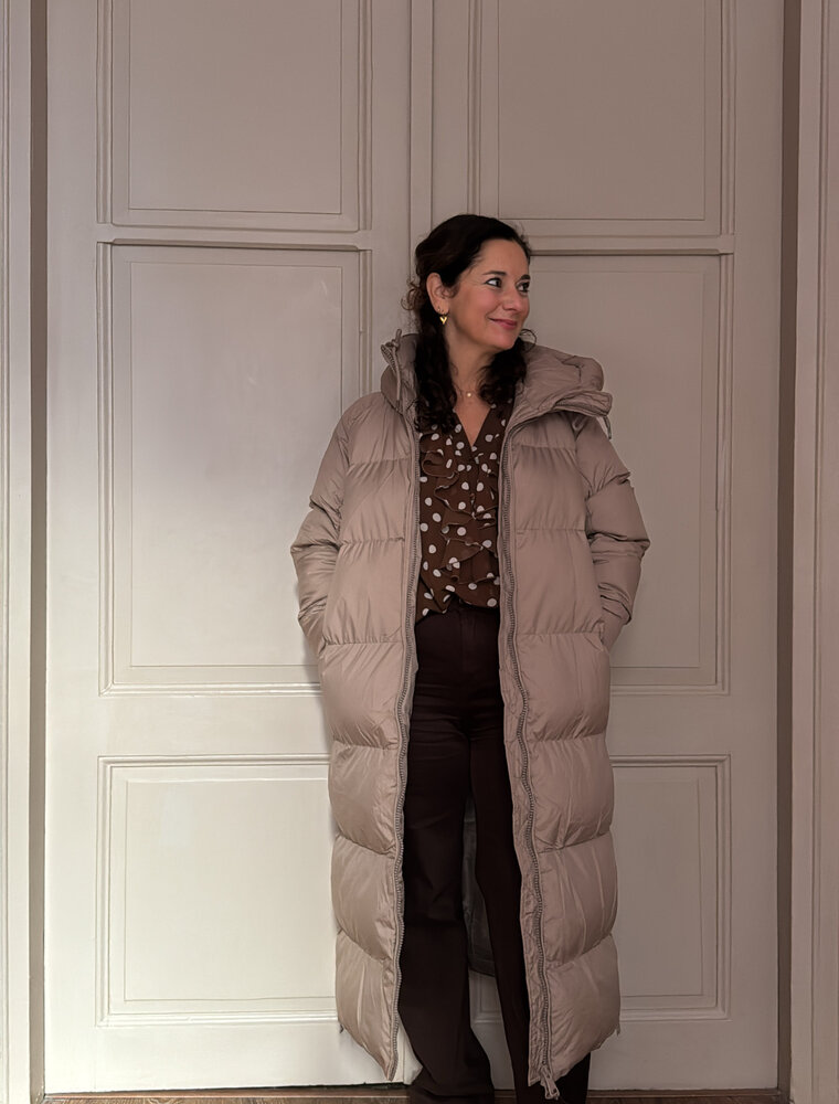 DANA FLOREA Winterjas Gewatteerd Taupe
