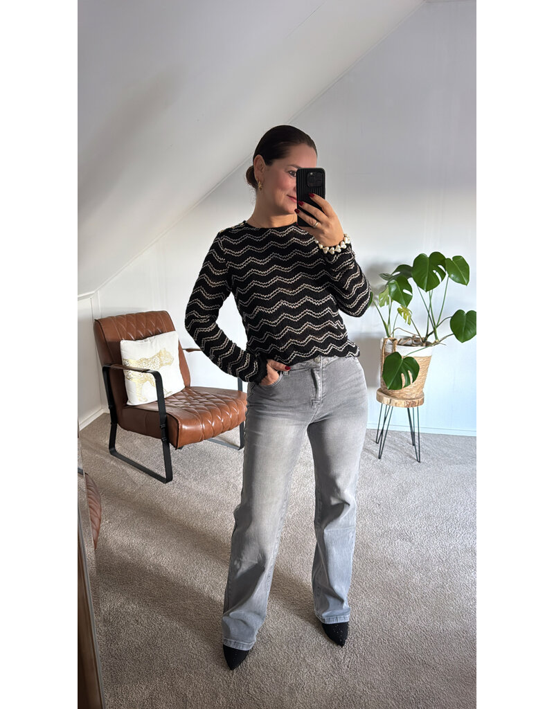 DANA FLOREA Wide Leg Jeans Light Grey