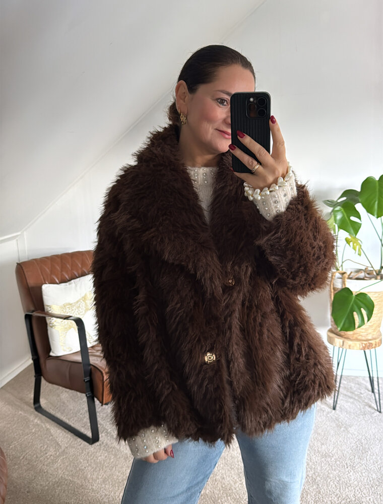 DANA FLOREA Faux Fur Jas Noa