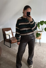 DANA FLOREA Leather Look Broek Choco