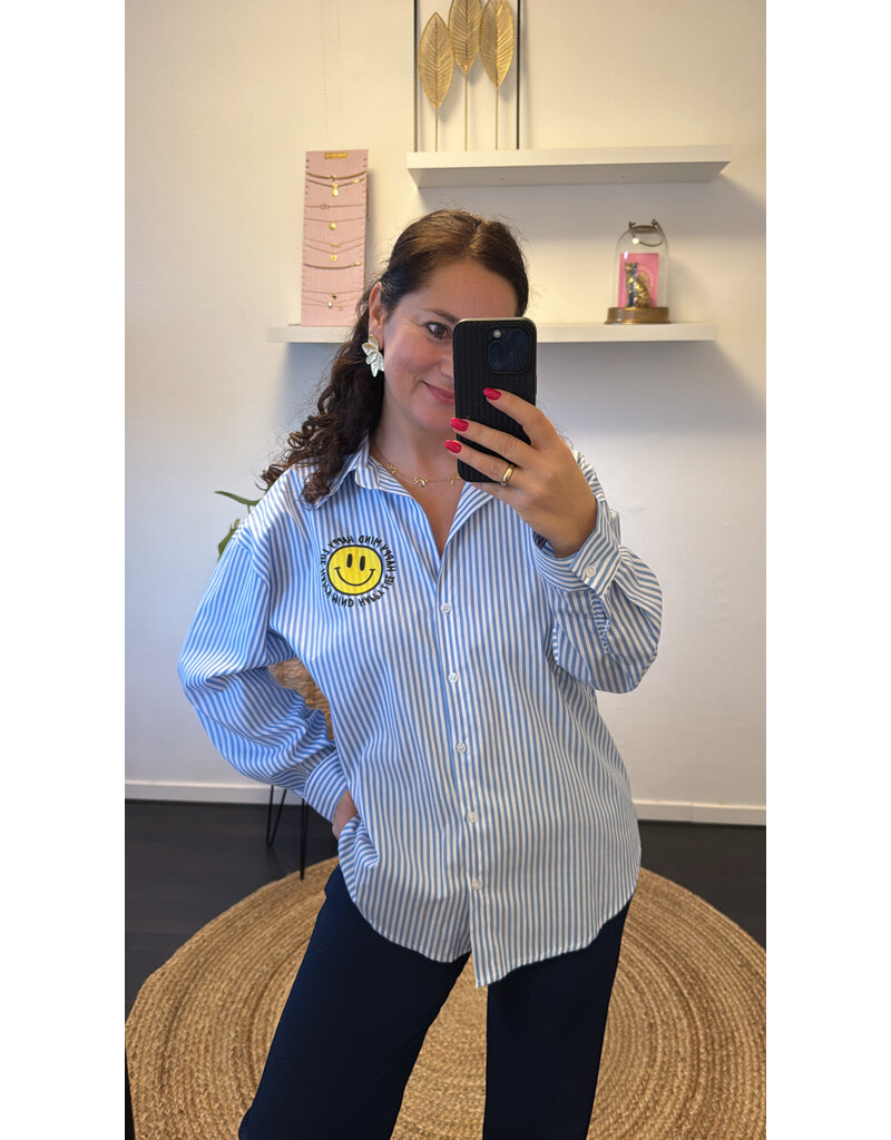 DANA FLOREA Blouse Happy Life Blauw