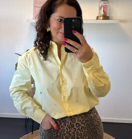 DANA FLOREA Blouse Studs Hartjes Geel