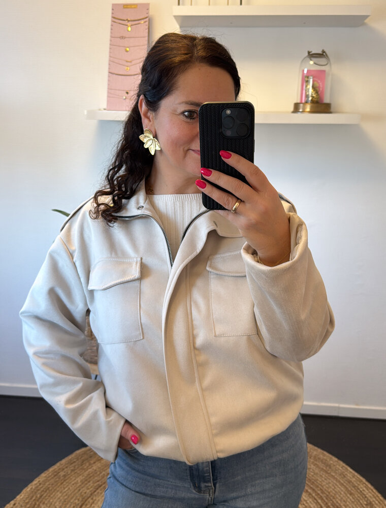 DANA FLOREA Balloon Zip Jacket Suède Beige