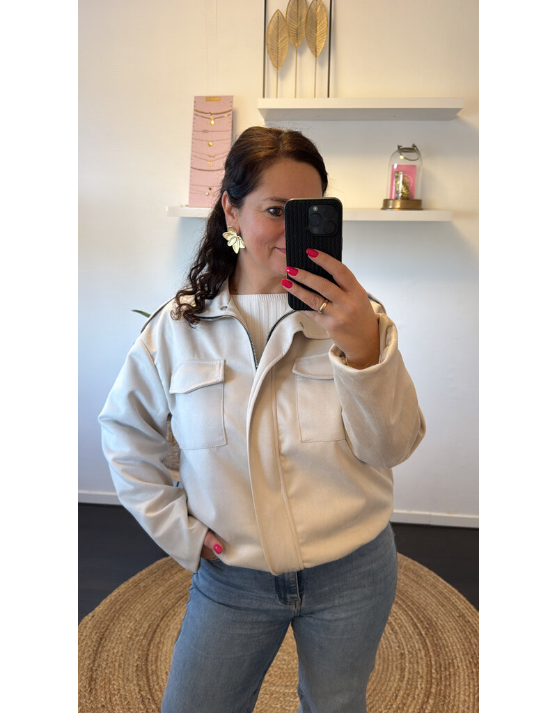 DANA FLOREA Balloon Zip Jacket Suède Beige