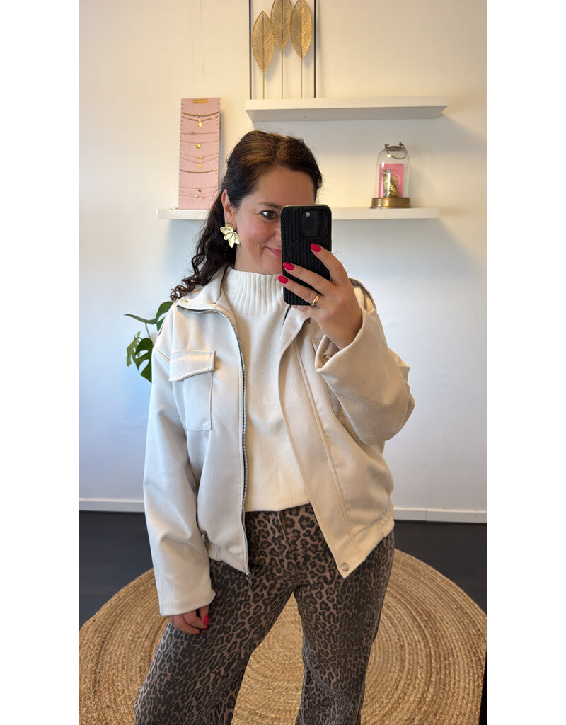 DANA FLOREA Balloon Zip Jacket Suède Beige