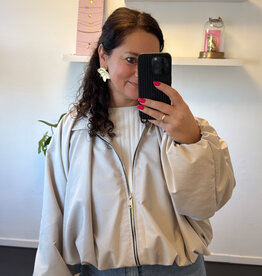 DANA FLOREA Balloon Zip Jacket Beige