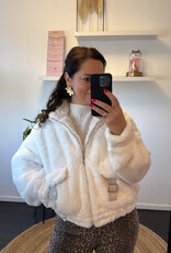 DANA FLOREA Faux Fur Bomberjack Off White