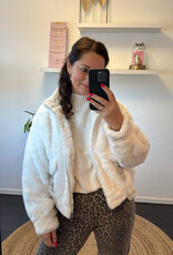 DANA FLOREA Faux Fur Bomberjack Off White