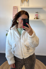 DANA FLOREA Faux Fur Bomberjack Off White