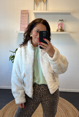 DANA FLOREA Faux Fur Bomberjack Off White