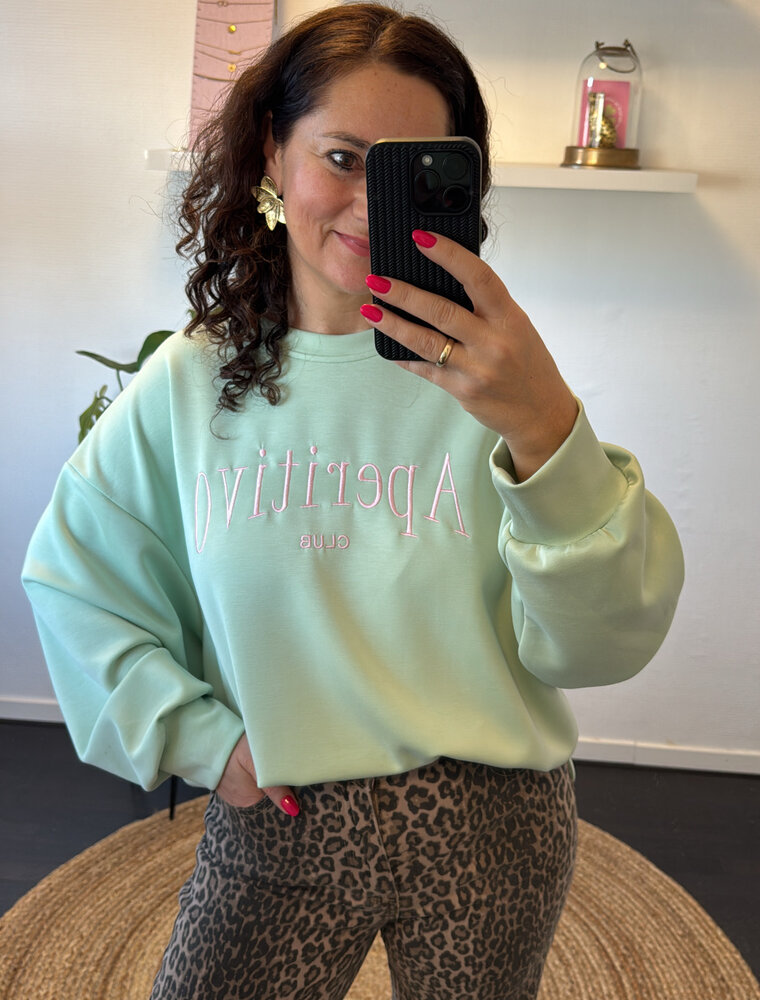 DANA FLOREA Aperitivo Sweater Mintgroen