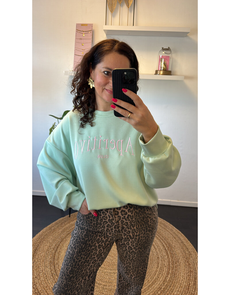 DANA FLOREA Aperitivo Sweater Mintgroen
