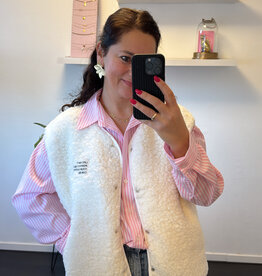 DANA FLOREA Teddy Gilet Off White