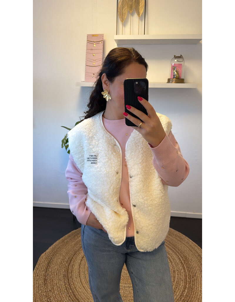 DANA FLOREA Trui Studs Hartjes Roze