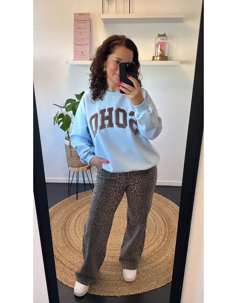 DANA FLOREA Wide Leg Jeans Leopard