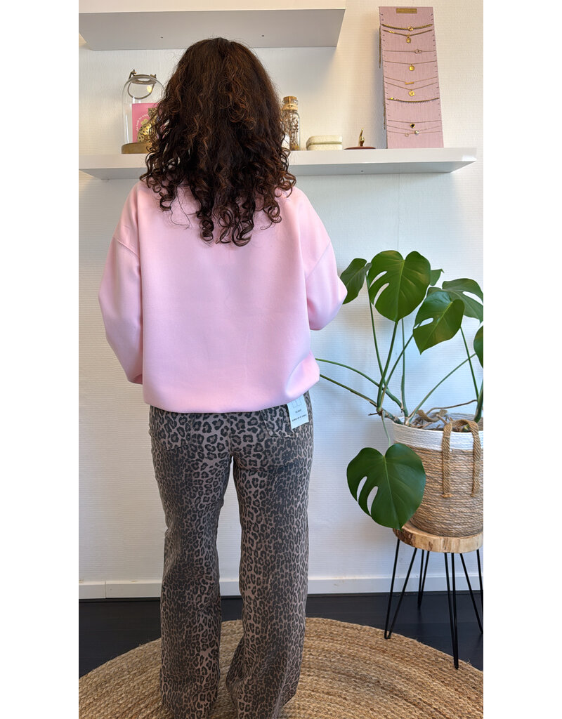 DANA FLOREA Wide Leg Jeans Leopard