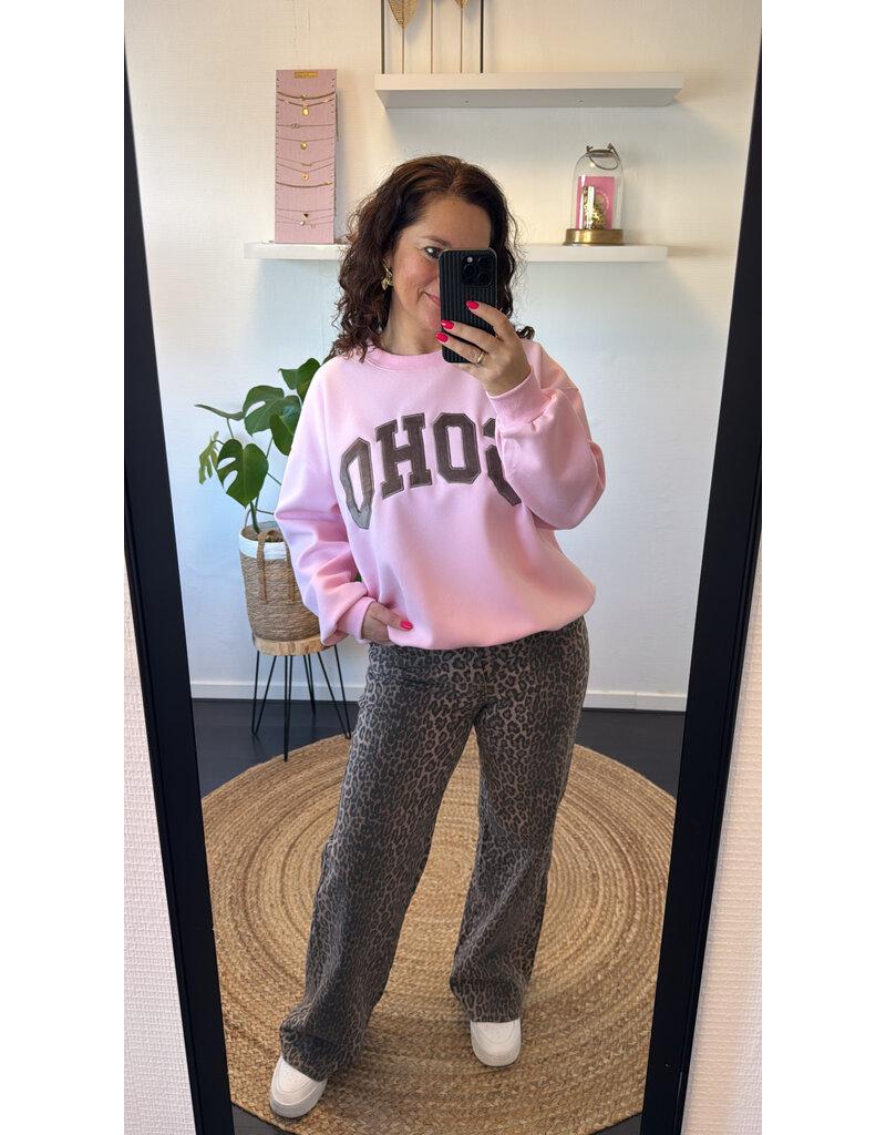 DANA FLOREA Wide Leg Jeans Leopard