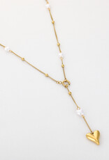 DANA FLOREA Ketting met parels en hartje