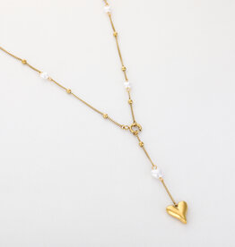DANA FLOREA Ketting met parels en hartje