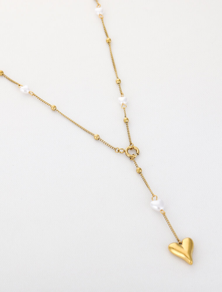 DANA FLOREA Ketting met parels en hartje