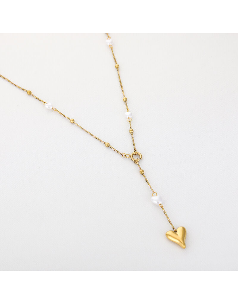 DANA FLOREA Ketting met parels en hartje