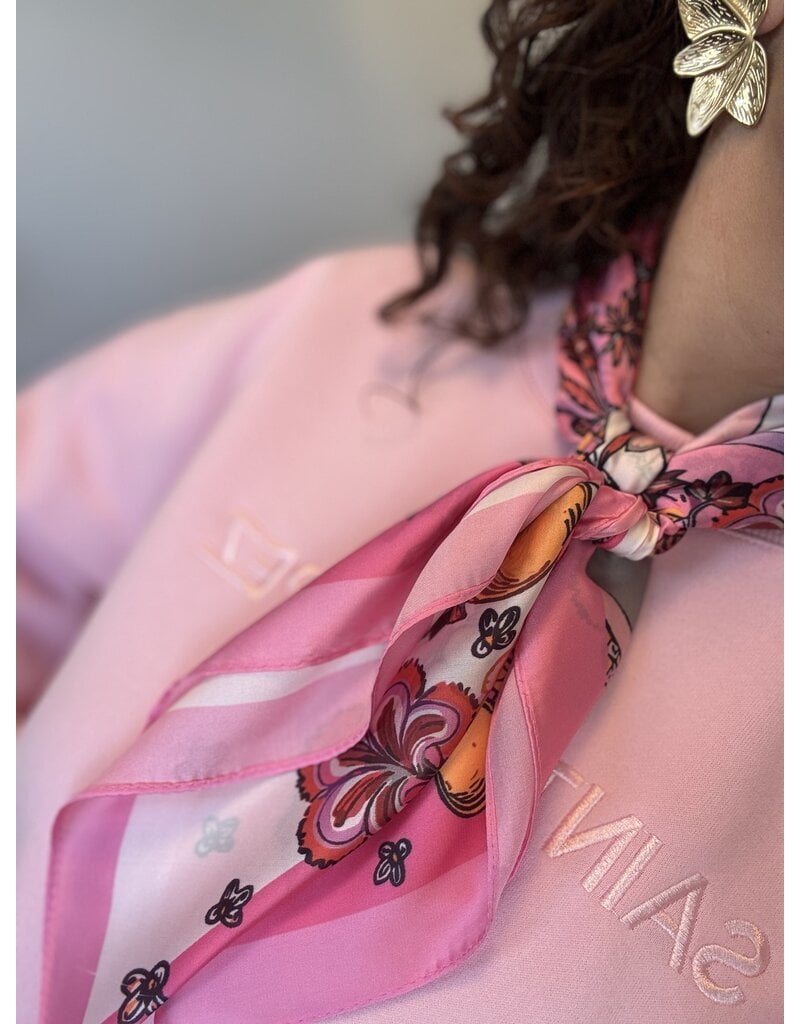 DANA FLOREA Zijdezachte sjaaltje vierkant Lexi