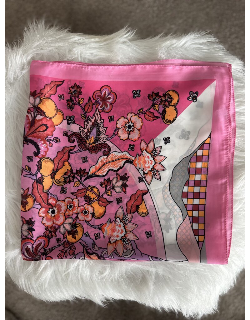 DANA FLOREA Zijdezachte sjaaltje vierkant Lexi