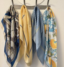 DANA FLOREA Zijdezachte sjaaltje vierkant Kate Geel