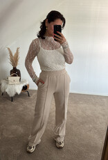 DANA FLOREA Wide Leg Jogger Ecru