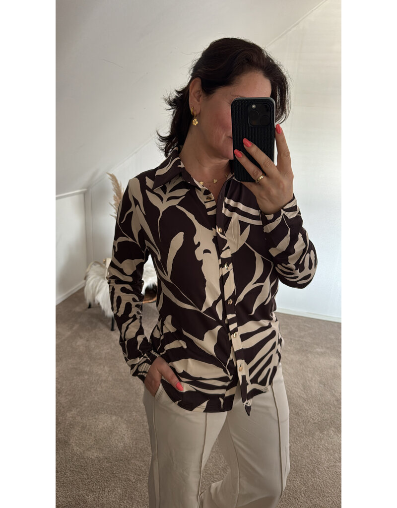 DANA FLOREA Travel Blouse Lieke Bruin/Beige