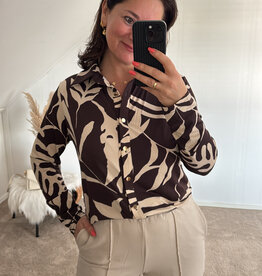 DANA FLOREA Travel Blouse Lieke Bruin/Beige