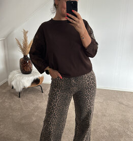 DANA FLOREA Wide Leg Jeans Leopard