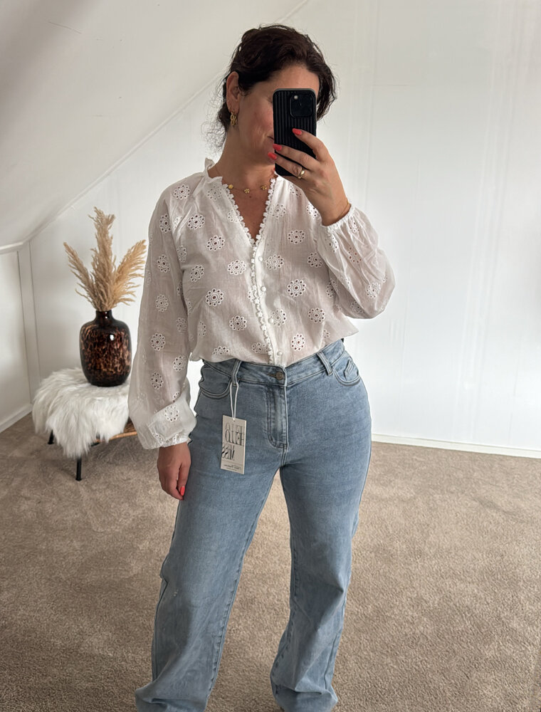 DANA FLOREA Wide Leg Jeans Medium Blue