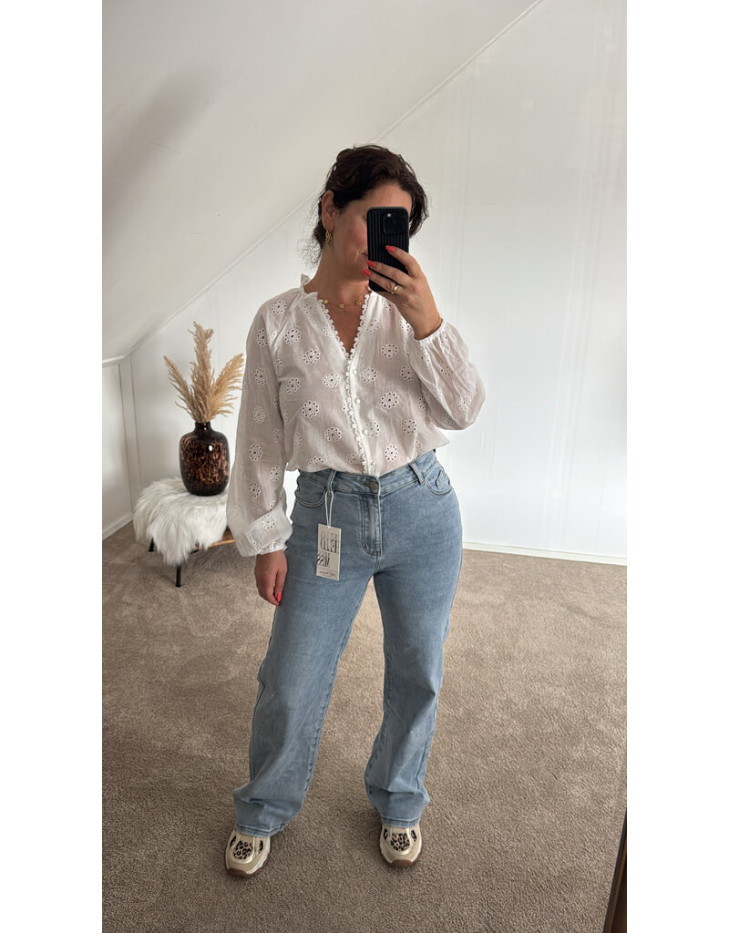 DANA FLOREA Wide Leg Jeans Medium Blue