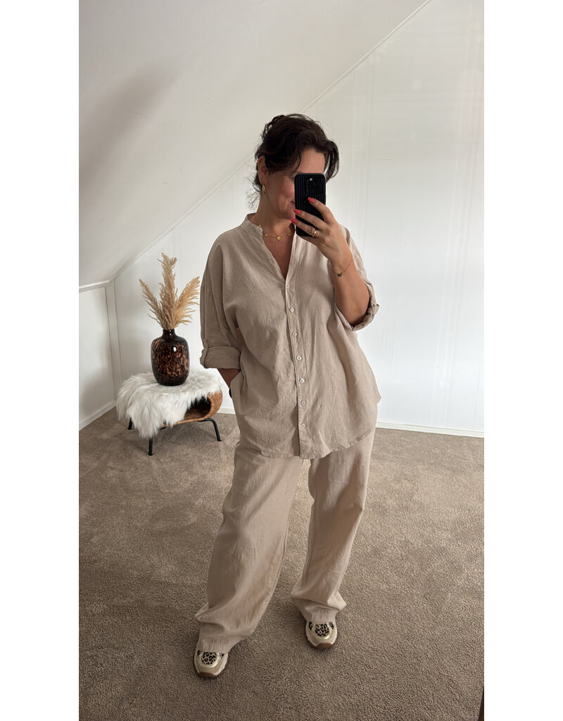 DANA FLOREA Linnen Setje Beige