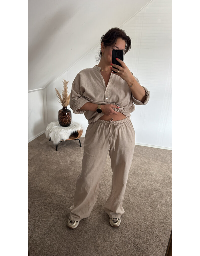 DANA FLOREA Linnen Setje Beige