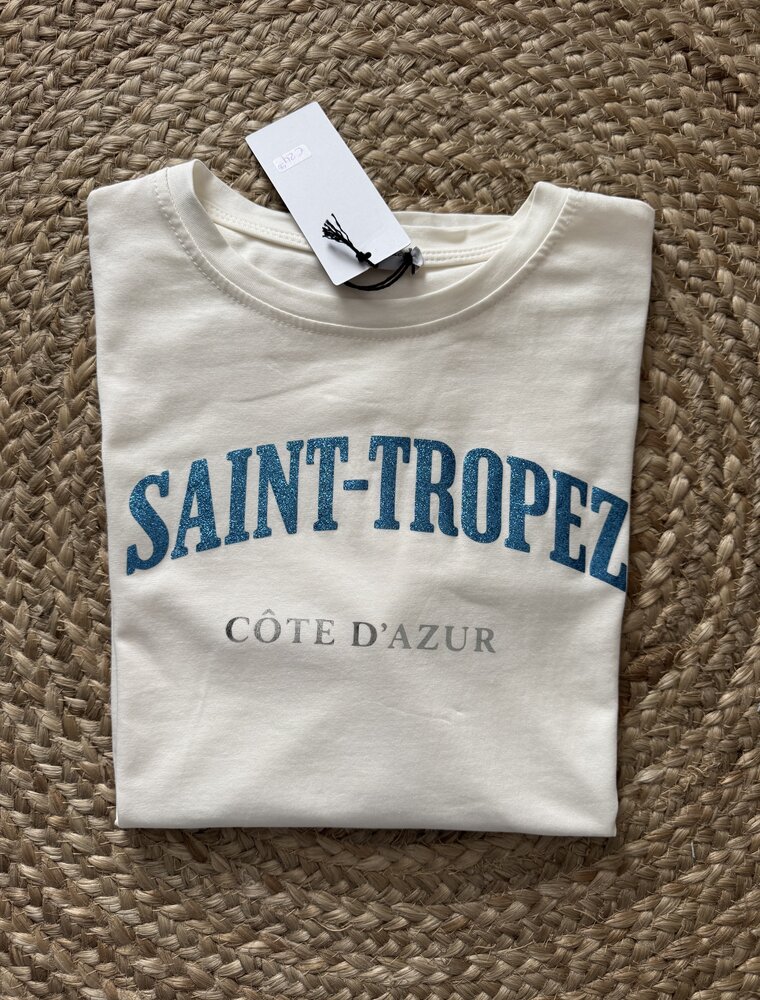 DANA FLOREA T-shirt Saint-Tropez Beige/Blauw