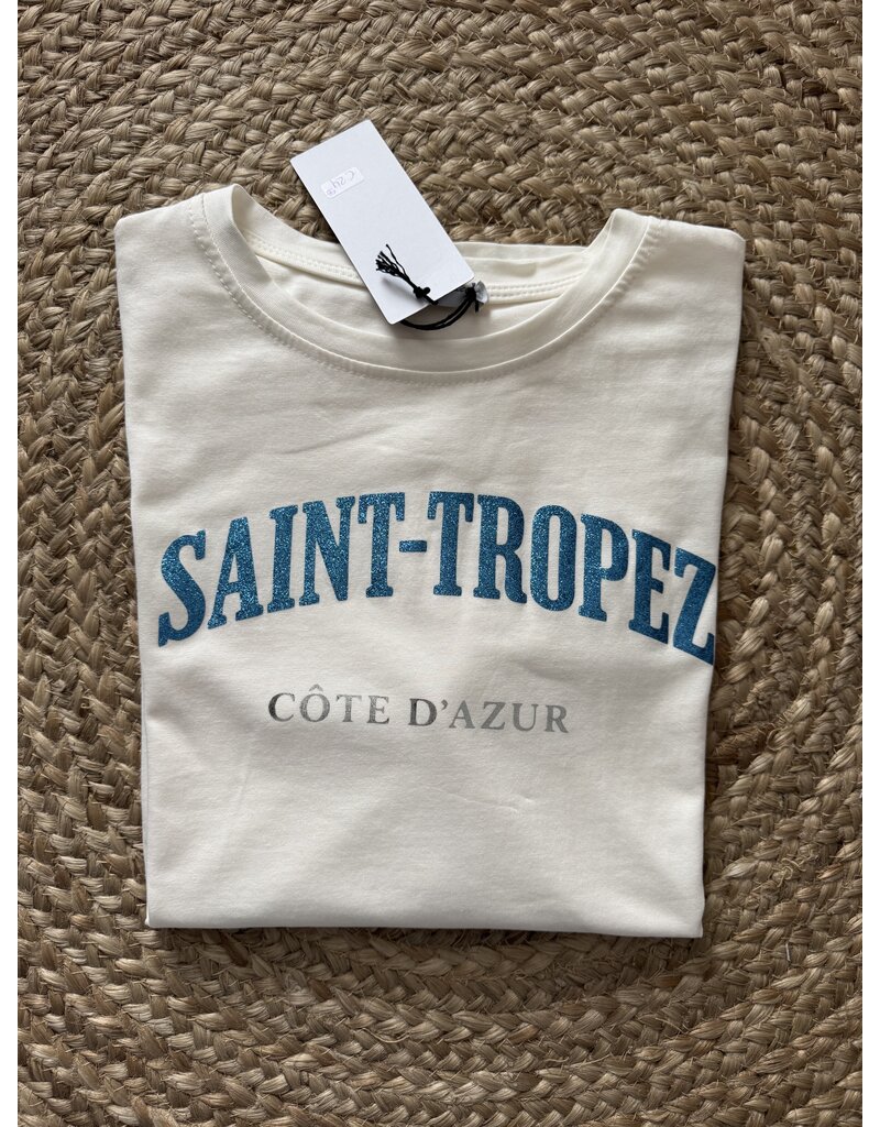DANA FLOREA T-shirt Saint-Tropez Beige/Blauw