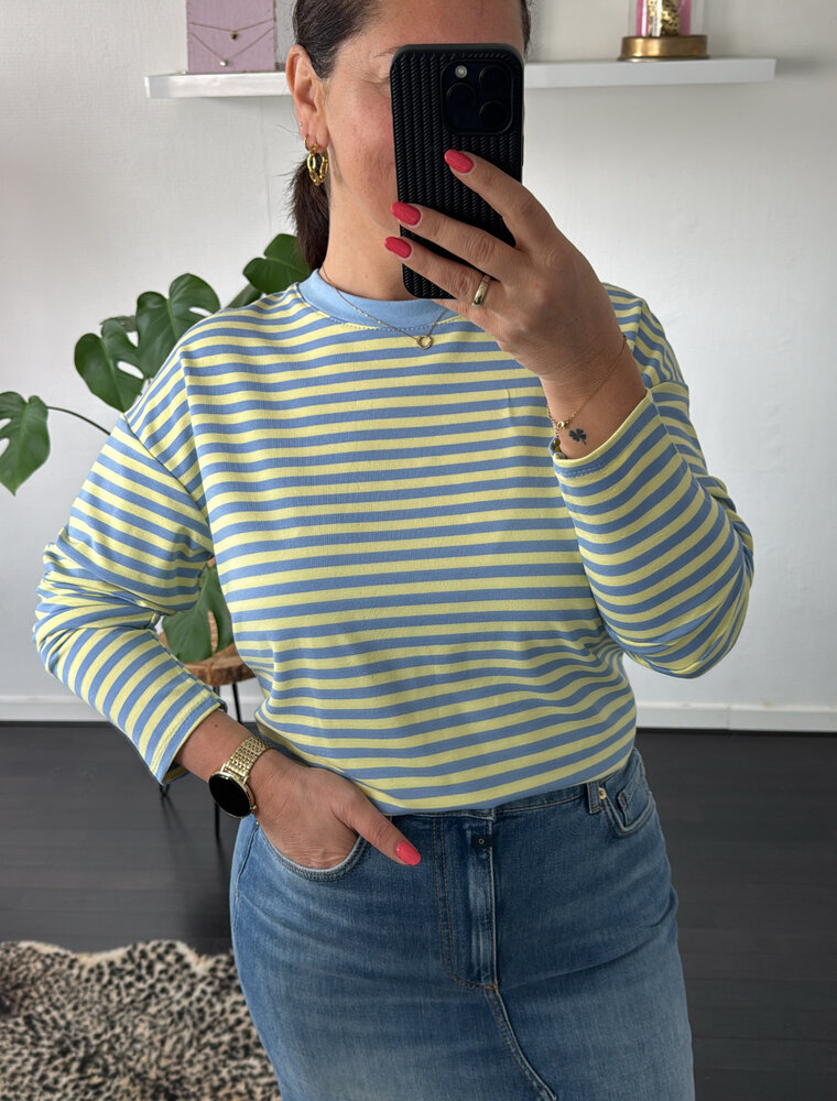 DANA FLOREA Top Nina Geel/Lichtblauw