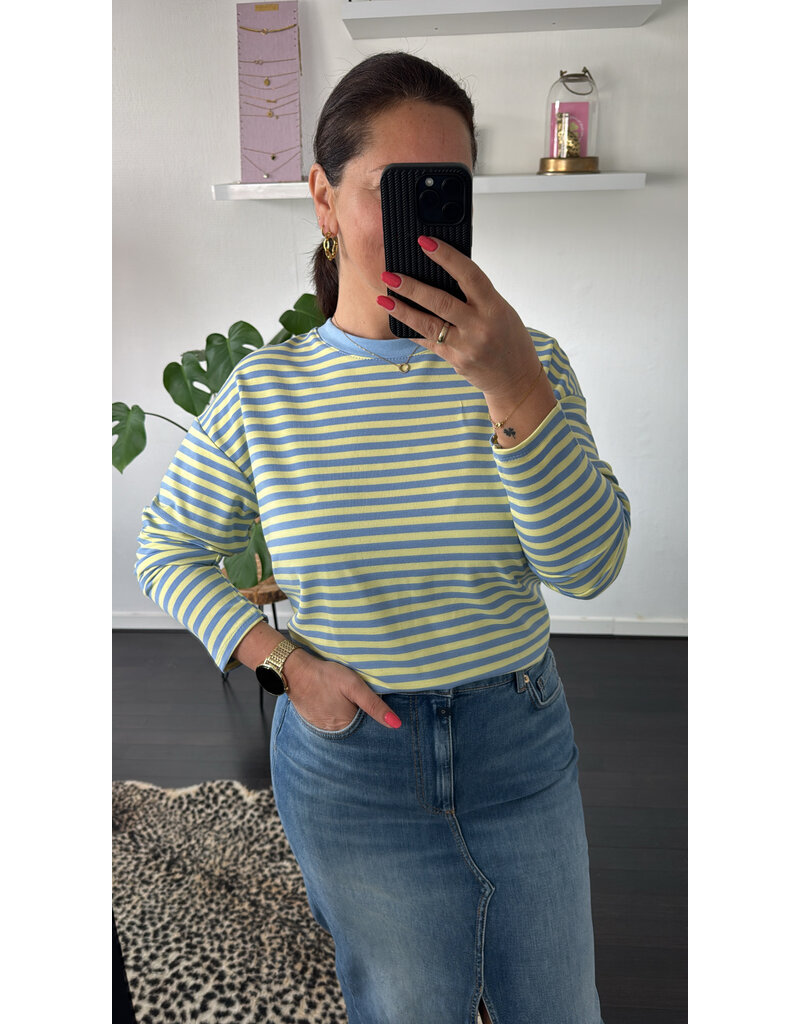 DANA FLOREA Top Nina Geel/Lichtblauw