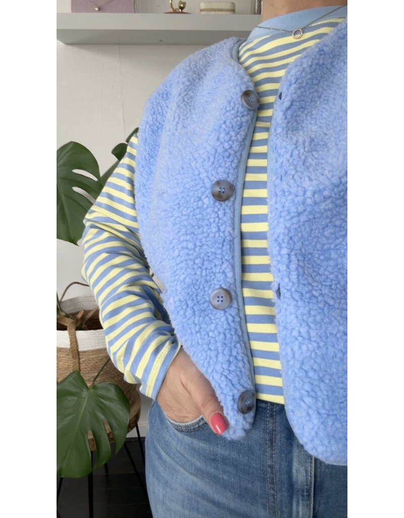 DANA FLOREA Top Nina Geel/Lichtblauw