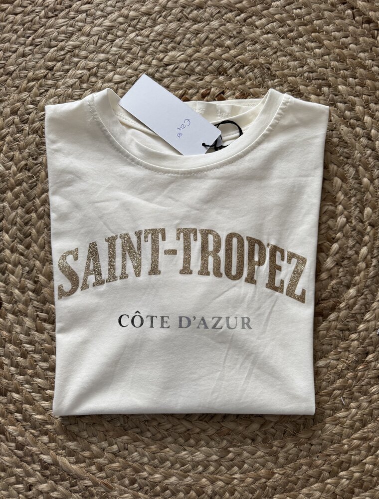 DANA FLOREA T-shirt Saint-Tropez Beige/Goud