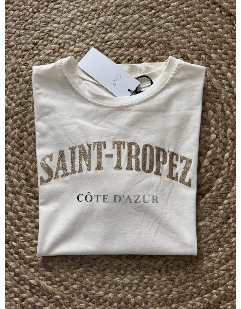 DANA FLOREA T-shirt Saint-Tropez Beige/Goud