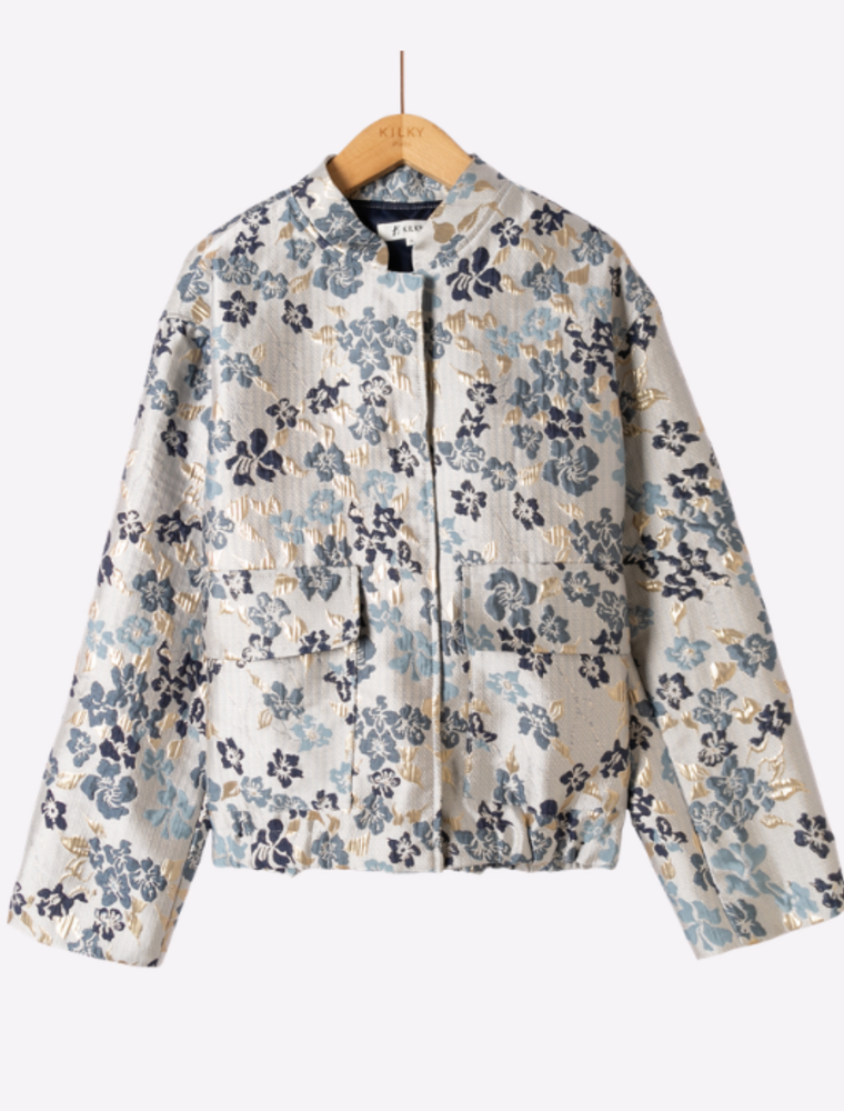 DANA FLOREA Bomber Jacquard Flowers