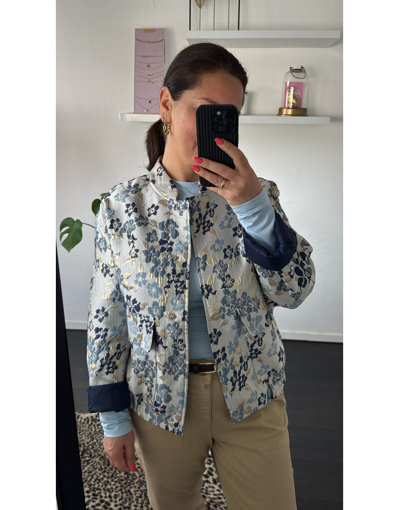 DANA FLOREA Bomber Jacquard Flowers