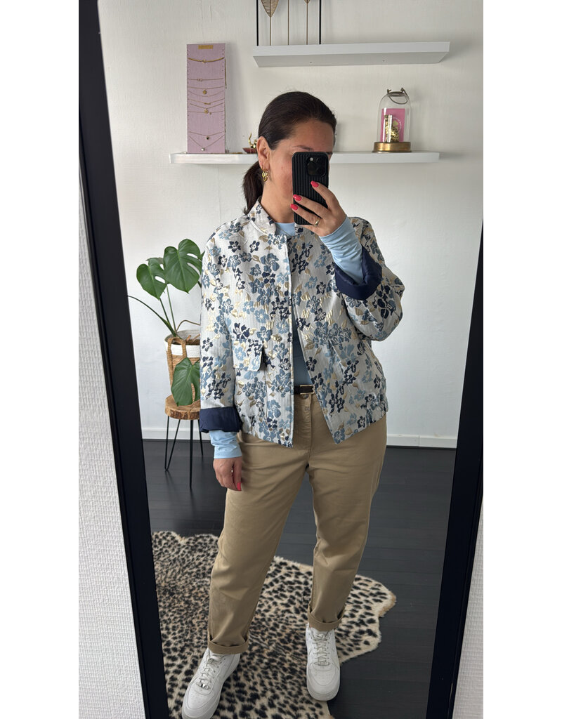 DANA FLOREA Bomber Jacquard Flowers