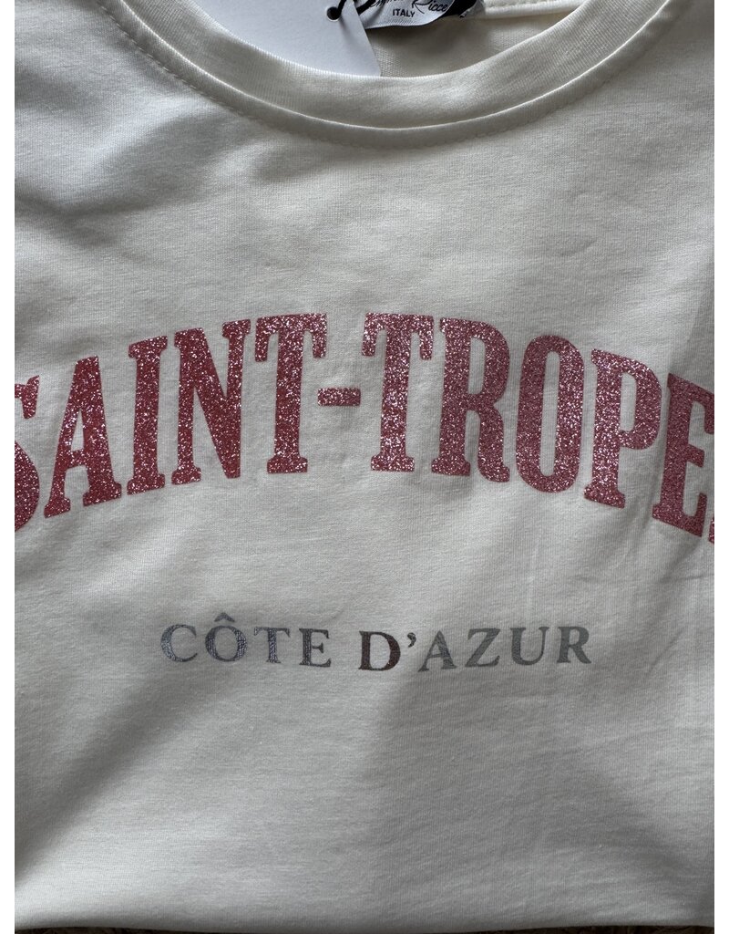 DANA FLOREA T-shirt Saint-Tropez Beige/Roze