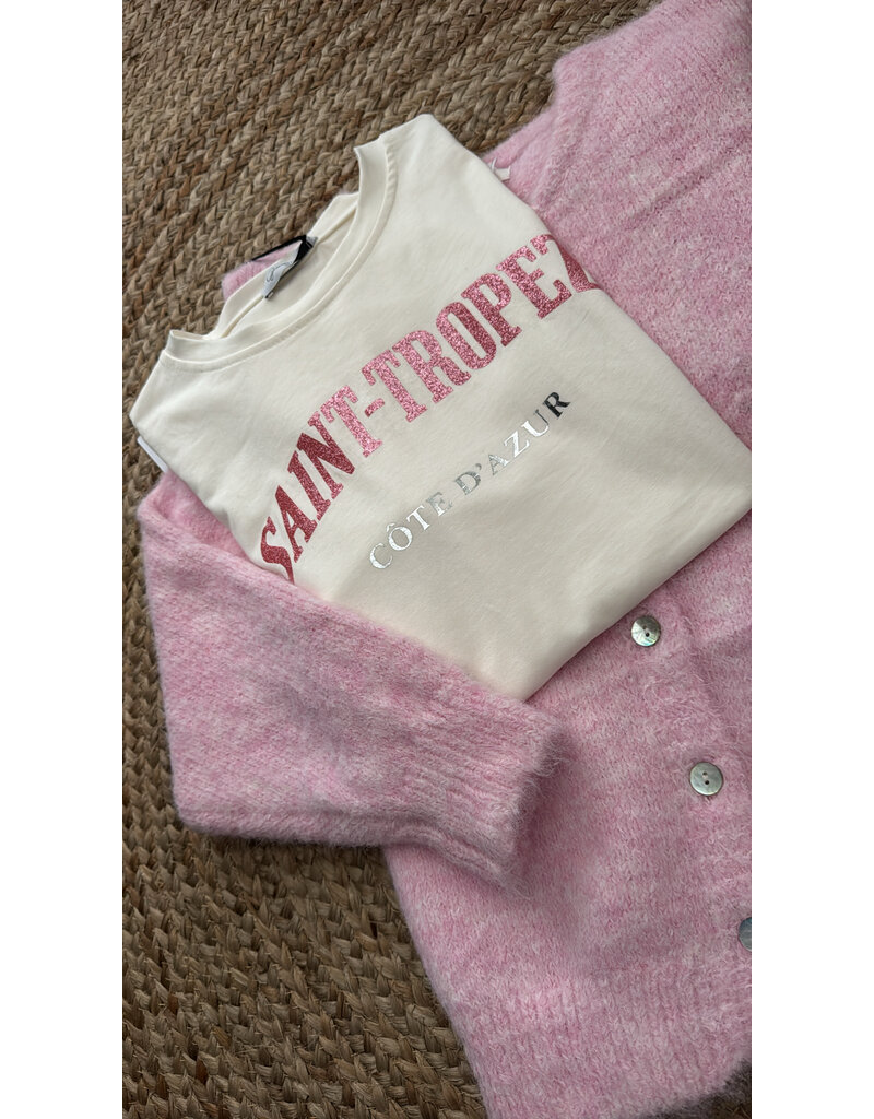 DANA FLOREA T-shirt Saint-Tropez Beige/Roze