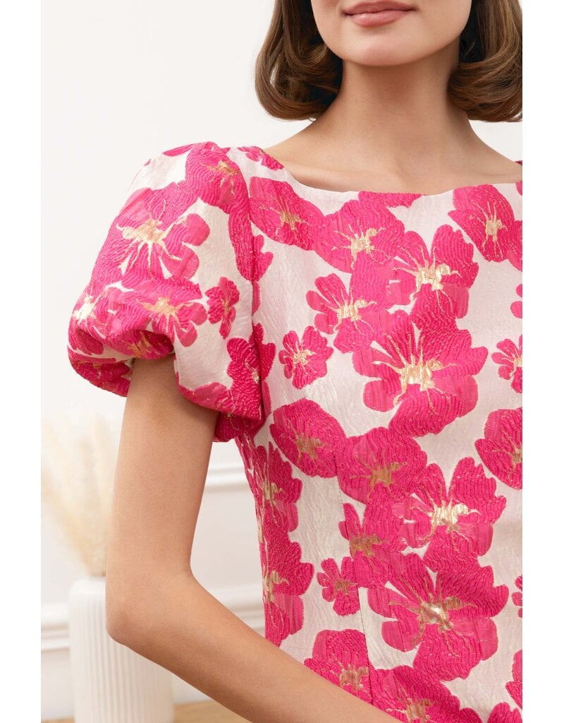 DANA FLOREA Jurk Dana Jacquard Fuchsia